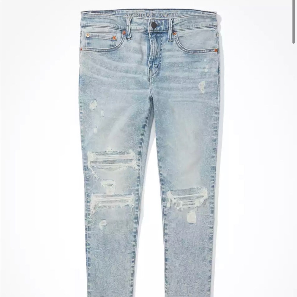 American Eagle Patched Skinny Jeans 34”x32”